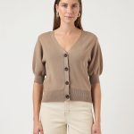 bruin vest dames