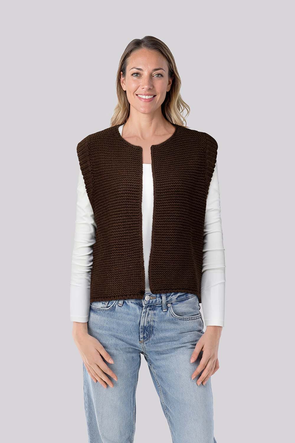 gilet-bruin-058gbj-1.jpg gilet bruin - Afbeelding 1