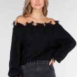off shoulder trui