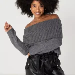 off shoulder trui
